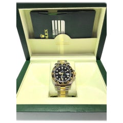 Rolex 18 Karat and Stainless Steel GMT Master II with Black Ceramic Bezel