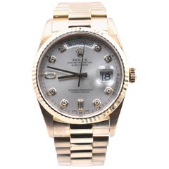 Rolex 18 Karat Day-Date President with Factory Diamond Dial Watch Ref. 18238