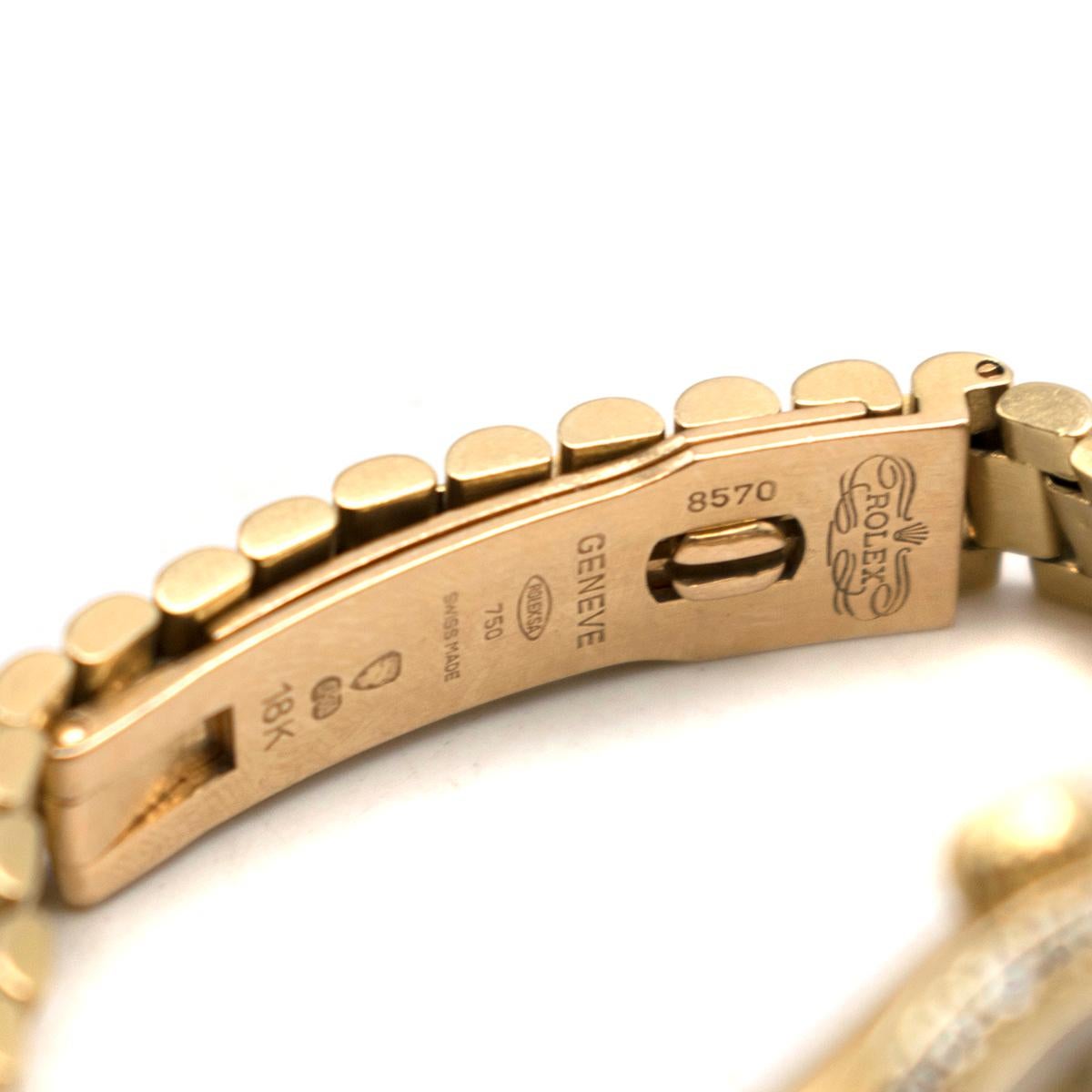 Rolex 18 Karat Diamond Oyster Perpetual Datejust Watch In Good Condition In London, GB