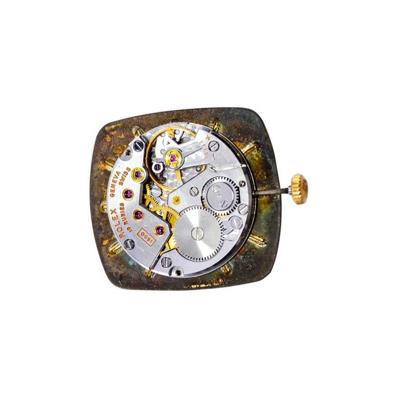 Rolex 18 Karat Gold Cellini Cushion Shaped Watch, circa 1980s 4