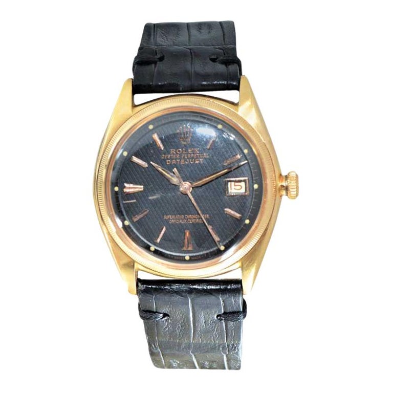 Rolex 18 Karat Gold Early Ovetone Wristwatch from 1946 or 1947 with ...