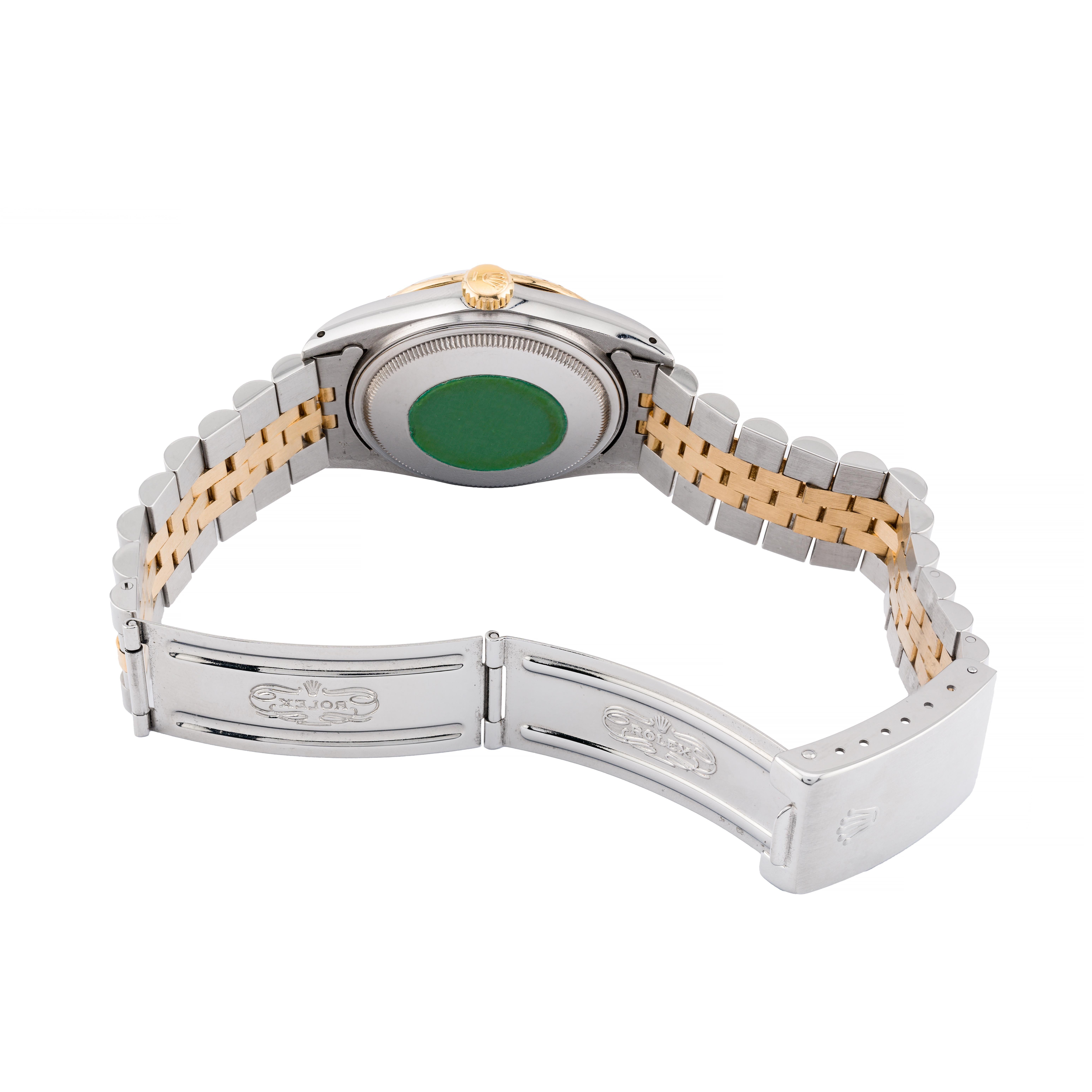 da uomo o donna Rolex DateJust in oro 18 carati e acciaio 36MM con quadrante e lunetta di diamanti in vendita