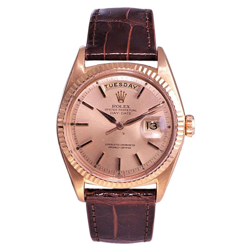 Rolex 18 Karat Rare Rose Gold President Day Date from 1971 or 1972 Ref. 1805