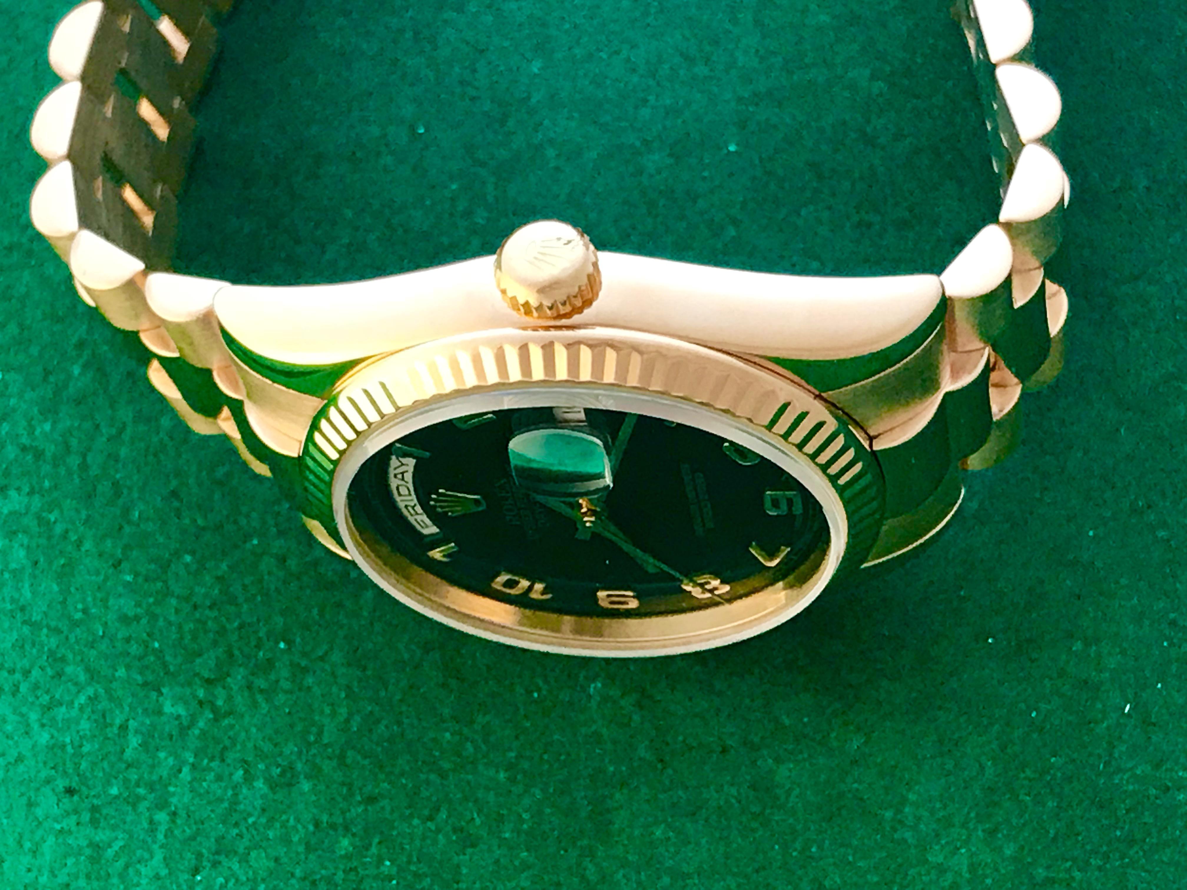 Men's Rolex 18 Karat Rose Gold President Day-Date Oyster Automatic Wristwatch 118235