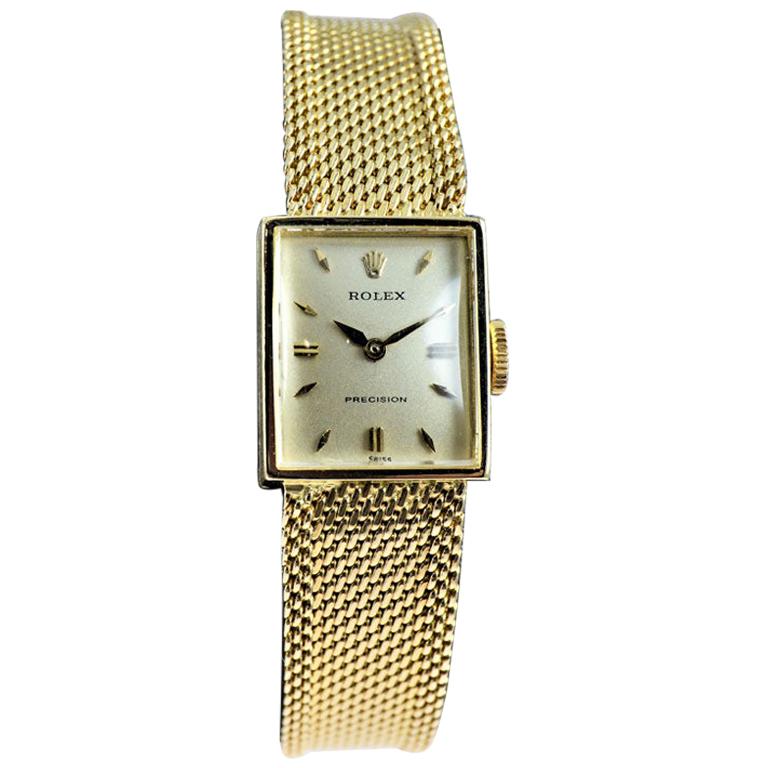 Rolex 18 Karat Solid Gold Manual Winding Ladies Dress Wristwatch, circa 1960s