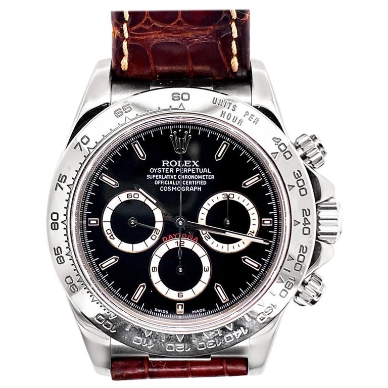 Rolex 18 Karat White Gold Cosmograph Daytona with Black Dial and