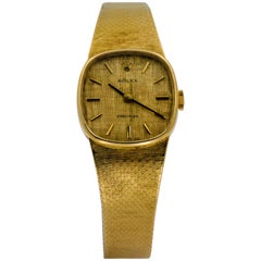 Vintage Rolex 18 Karat Yellow Gold Cellini 'Precision' Textured Bracelet