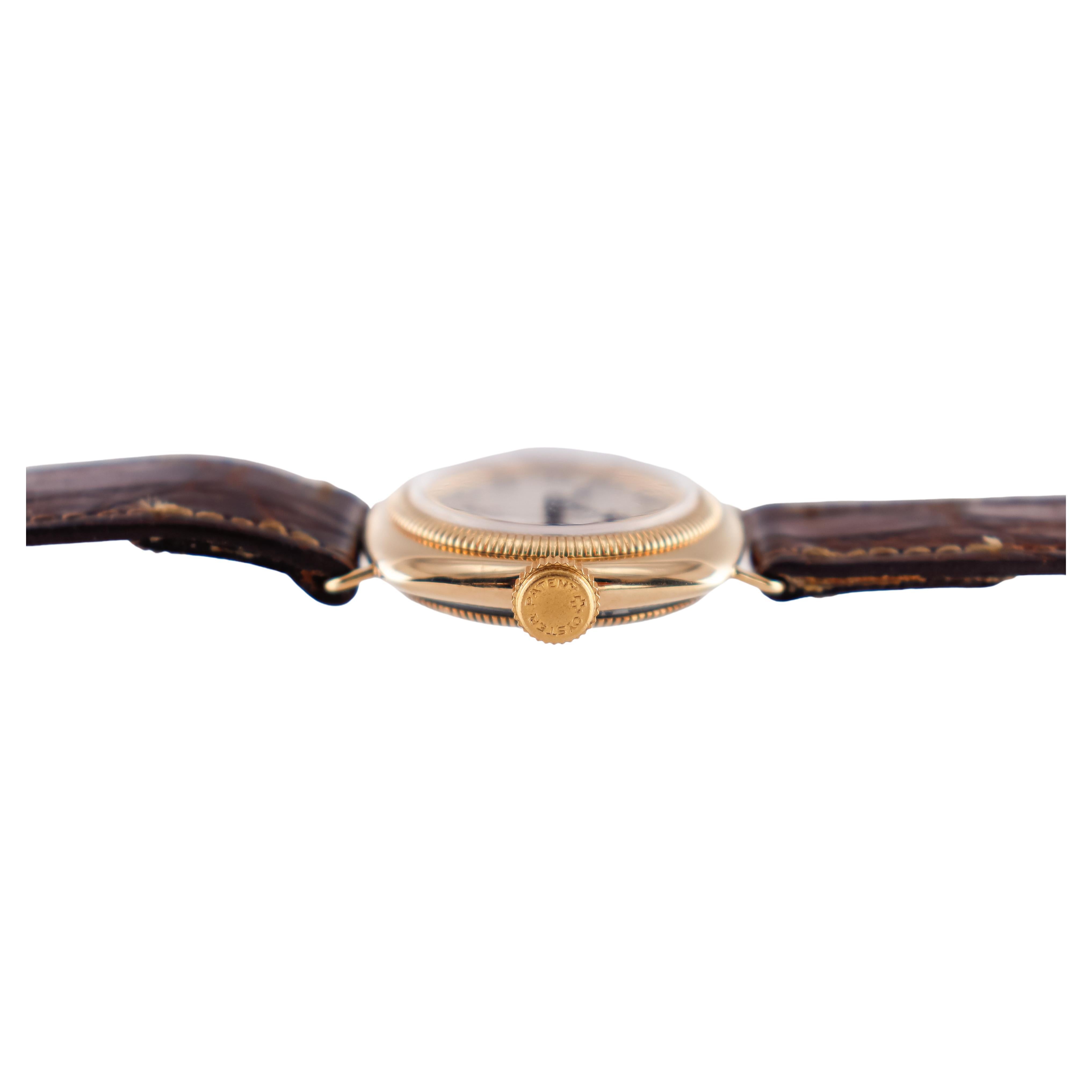 Rolex 18 Karat Yellow Gold Early Oyster Cushion Shape, circa 1920s 4