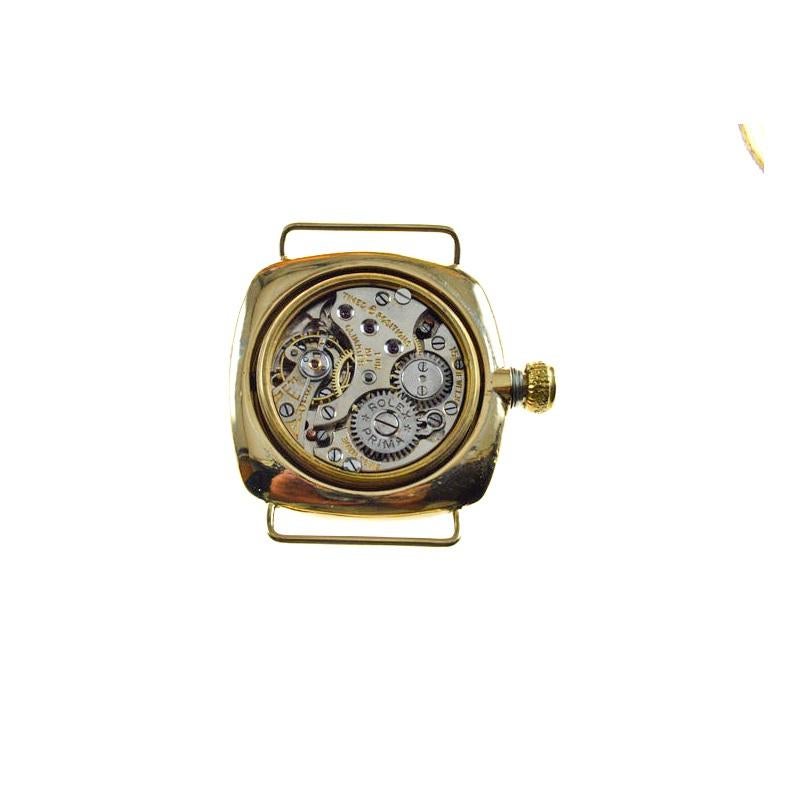 Rolex 18 Karat Gelbgold frühe Austern-Kissenform, ca. 1920er Jahre 10