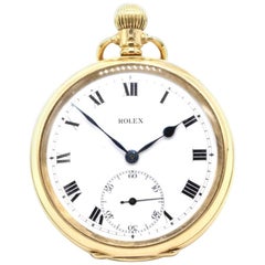 Rolex 18 KCarat Yellow Gold Gentleman's Open Faced Keyless Pocket Watch