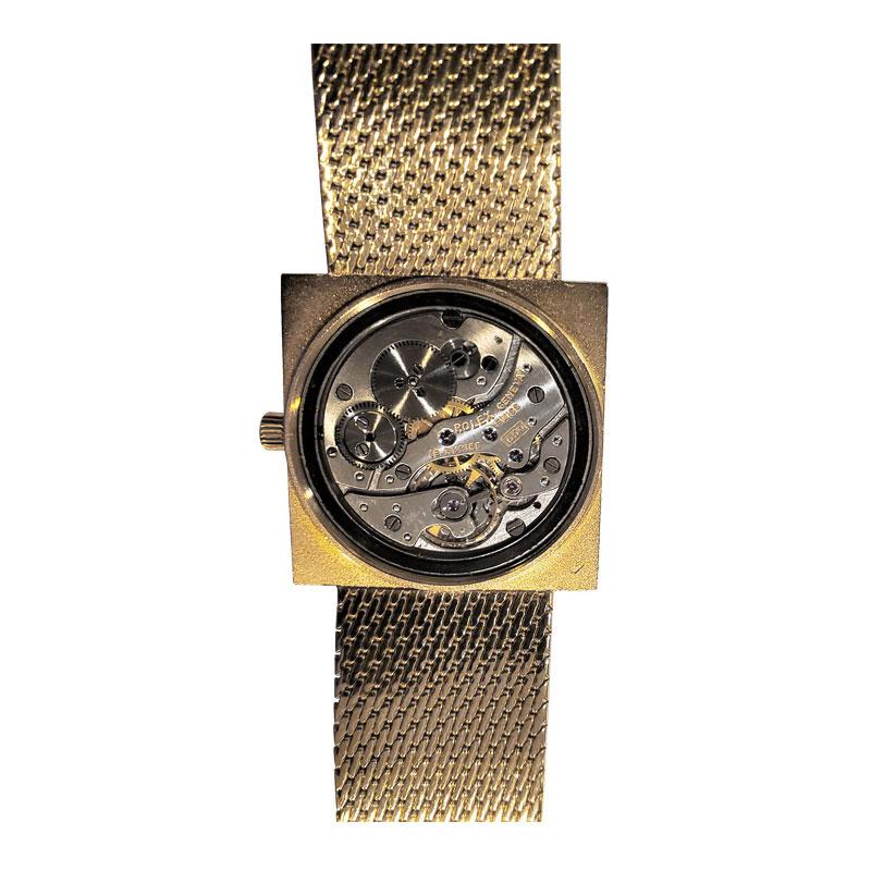 Rolex 18 Karat Yellow Gold Ultra Thin Dress Watch with Original Mesh Bracelet 6