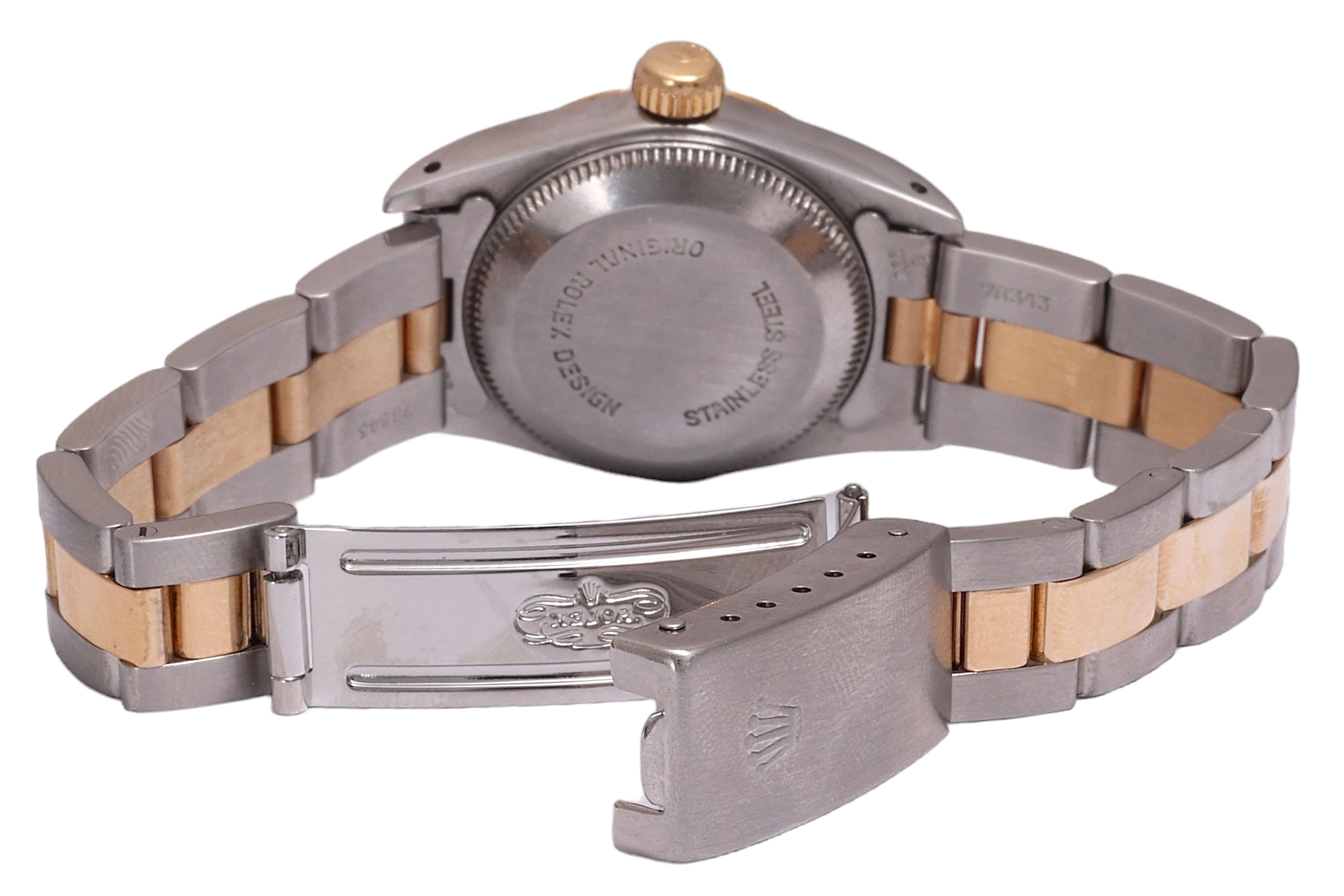 Rolex 18 Kt Gold & Steel Ref 67183 Lady Oyster Perpetual Wrist Watch  en vente 2