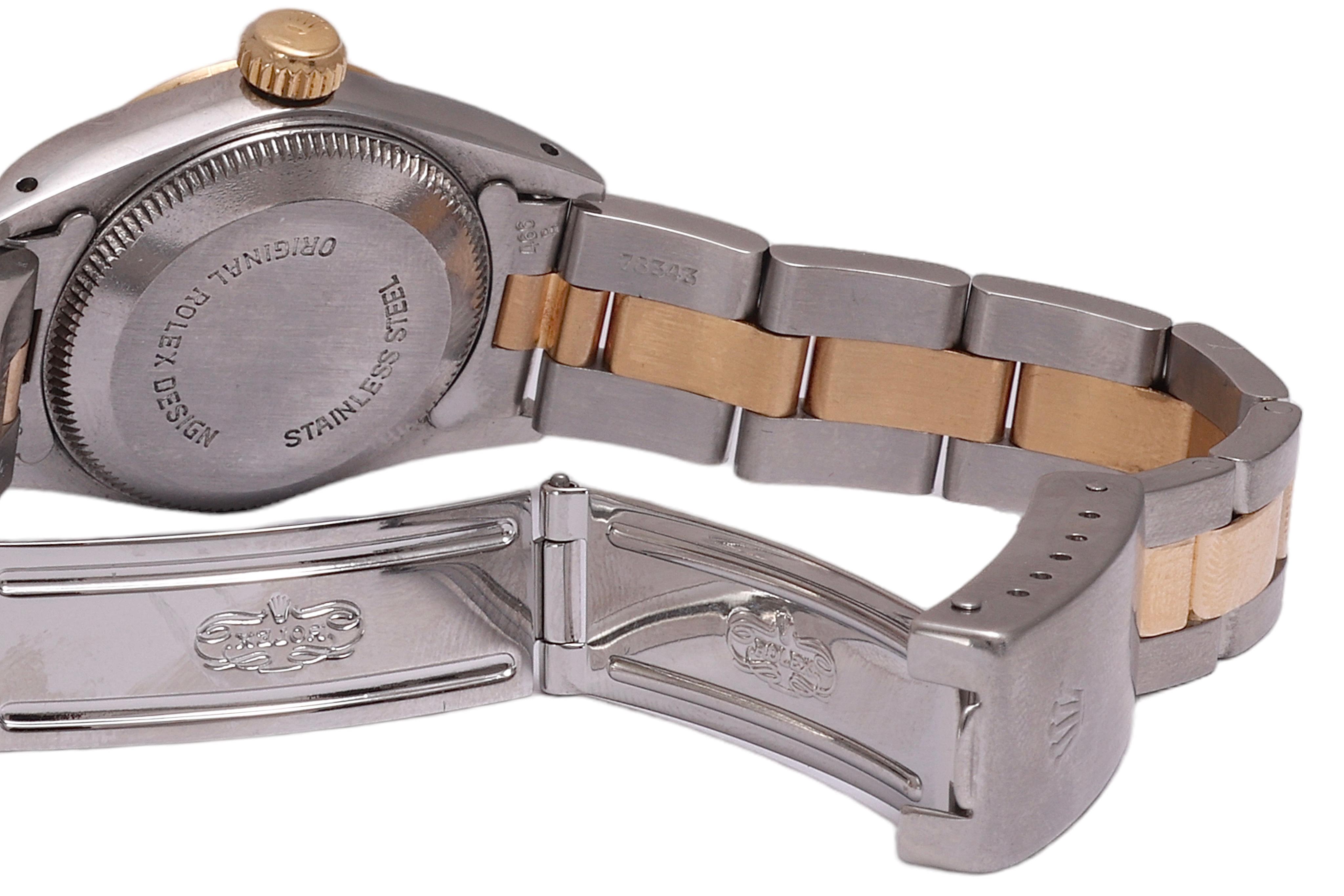 Rolex 18 Kt Gold & Steel Ref 67183 Lady Oyster Perpetual Wrist Watch  en vente 4