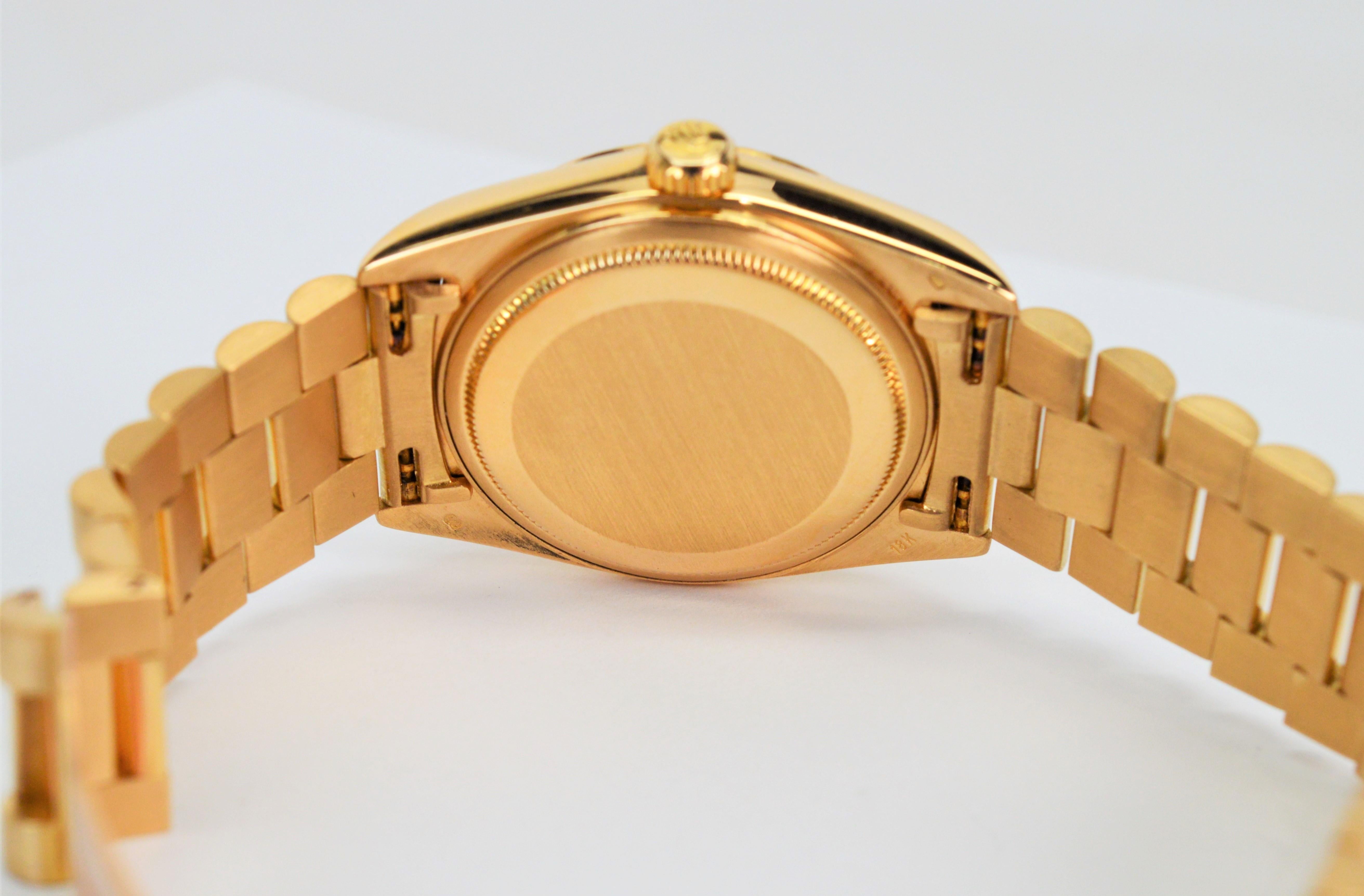 Rolex 18 Kt Yellow Gold President 3055 Men's Wrist Watch w Bracelet, Box, Papers For Sale 5