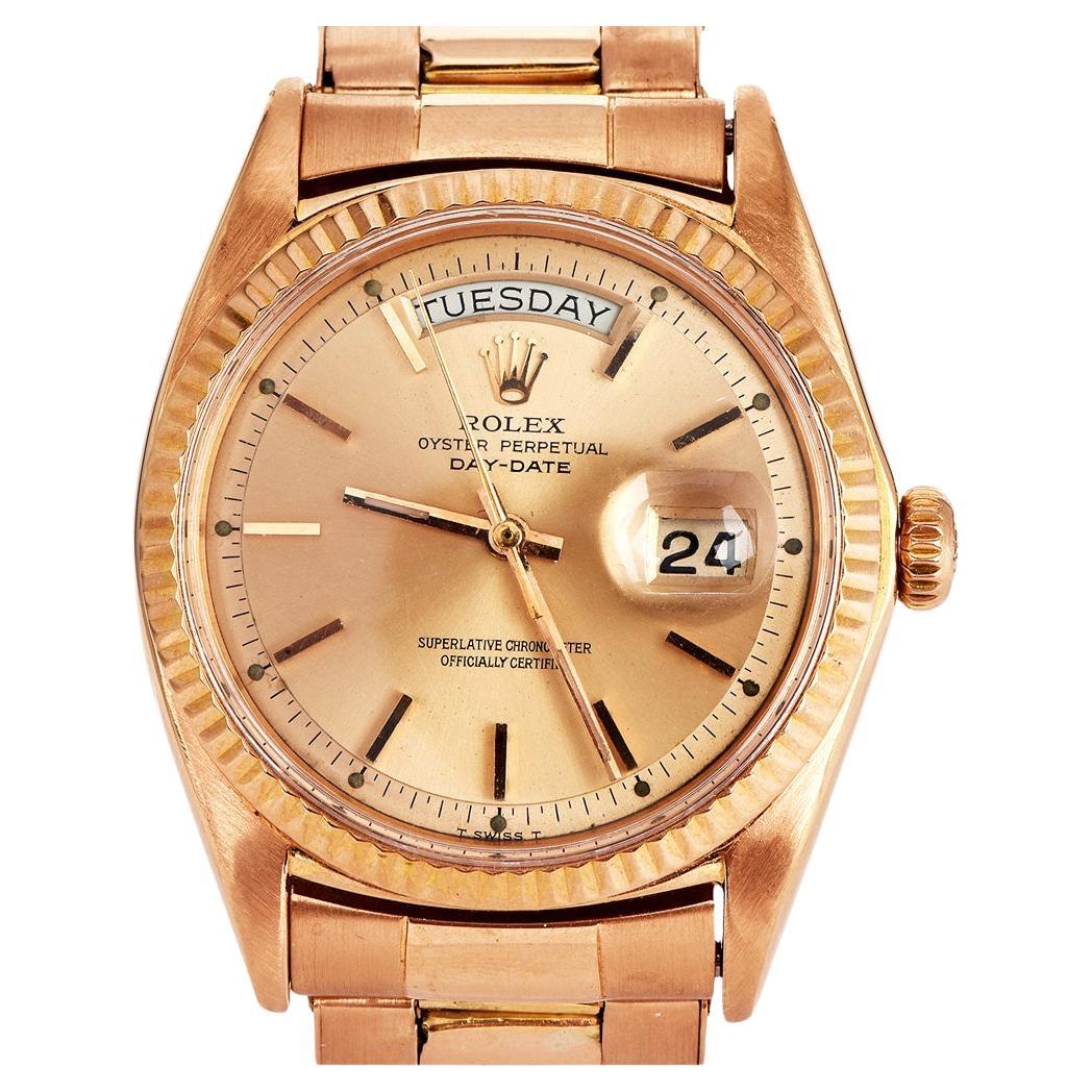 Rolex 1803 Day-Date Oyster Perpetual 36mm 18k Rose Gold Watch   For Sale