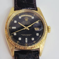 Rolex 1803 Oyster Day Date 18k Gold Mens 1970s 36mm Diamond Automatic RA659B