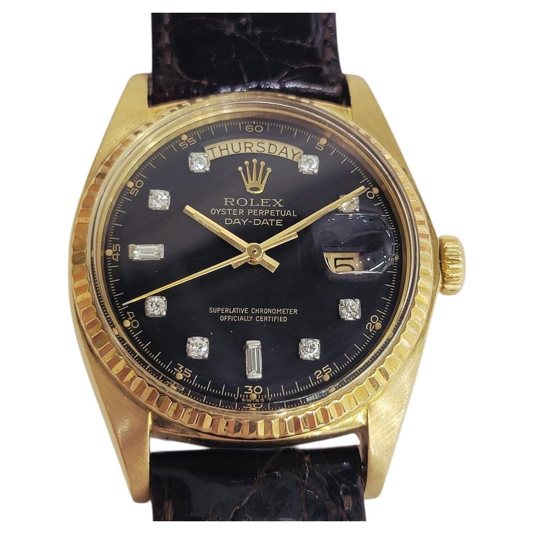 Rolex 1803 Oyster Day Date 18k Gold Mens 1970s 36mm Diamond Automatic RA659B