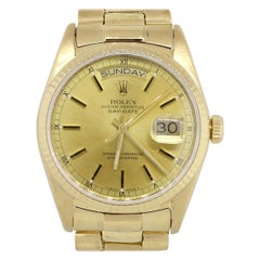 Vintage Rolex 18038 Day-Date 18 Karat Yellow Gold Champagne Dial Watch