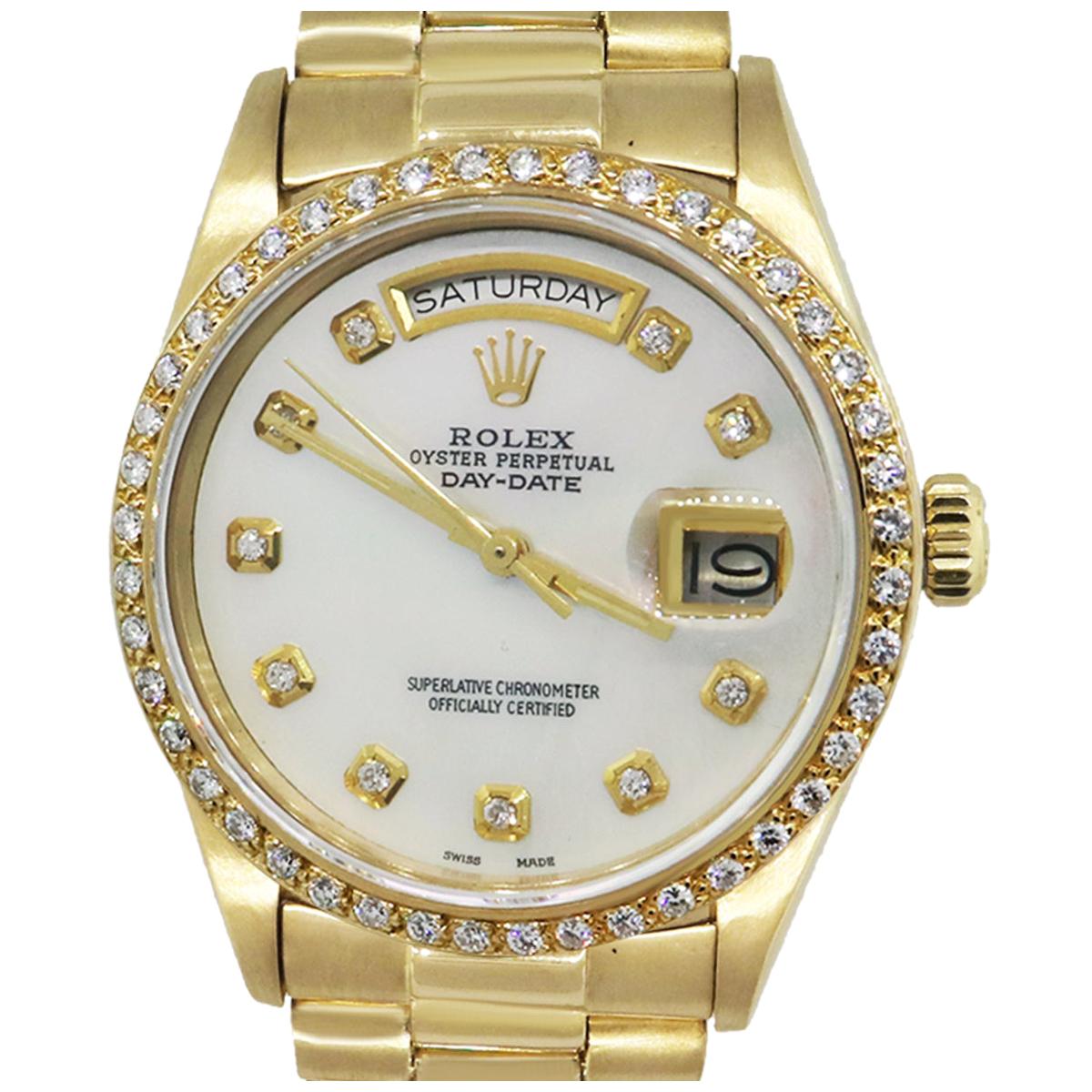 Rolex 18038 Mother of Pearl Diamond Bezel Watch