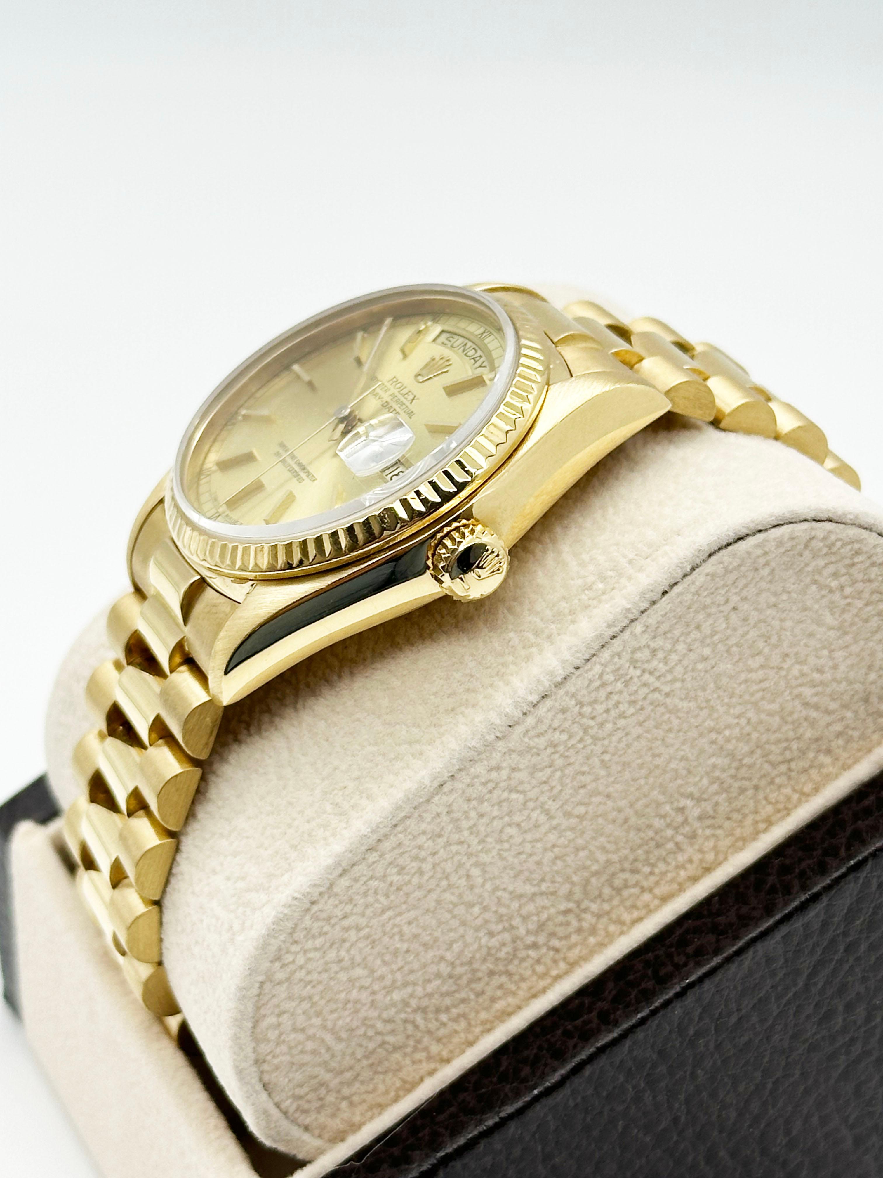 Men's Rolex President Day Date 18038 36mm Champagne Dial 18K Yellow Gold