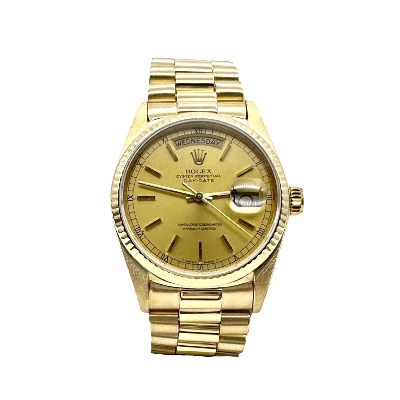 Rolex 18038 President Day Date Champagne Dial 18K Yellow Gold Box For Sale 1