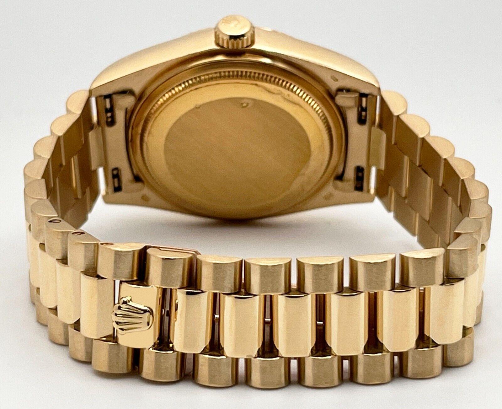 Rolex President Day Date 18038 Champagner Leinen Zifferblatt 18K Gelbgold Box Papier 1