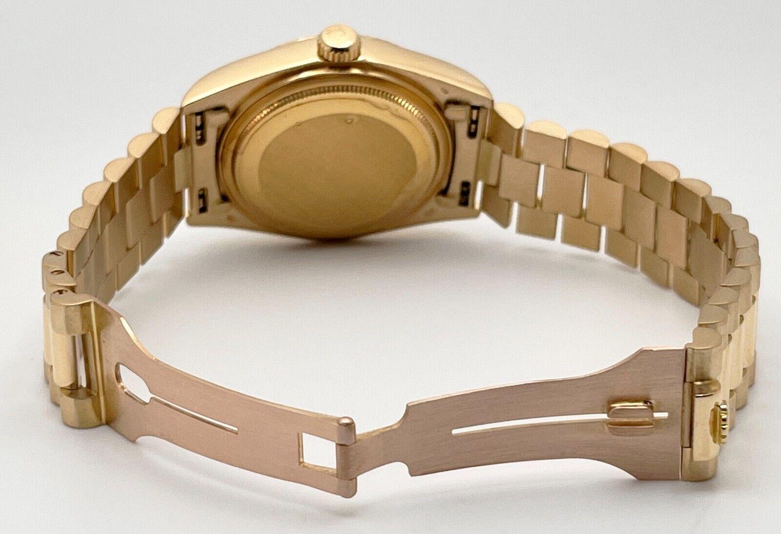 Rolex President Day Date 18038 Champagner Leinen Zifferblatt 18K Gelbgold Box Papier 2
