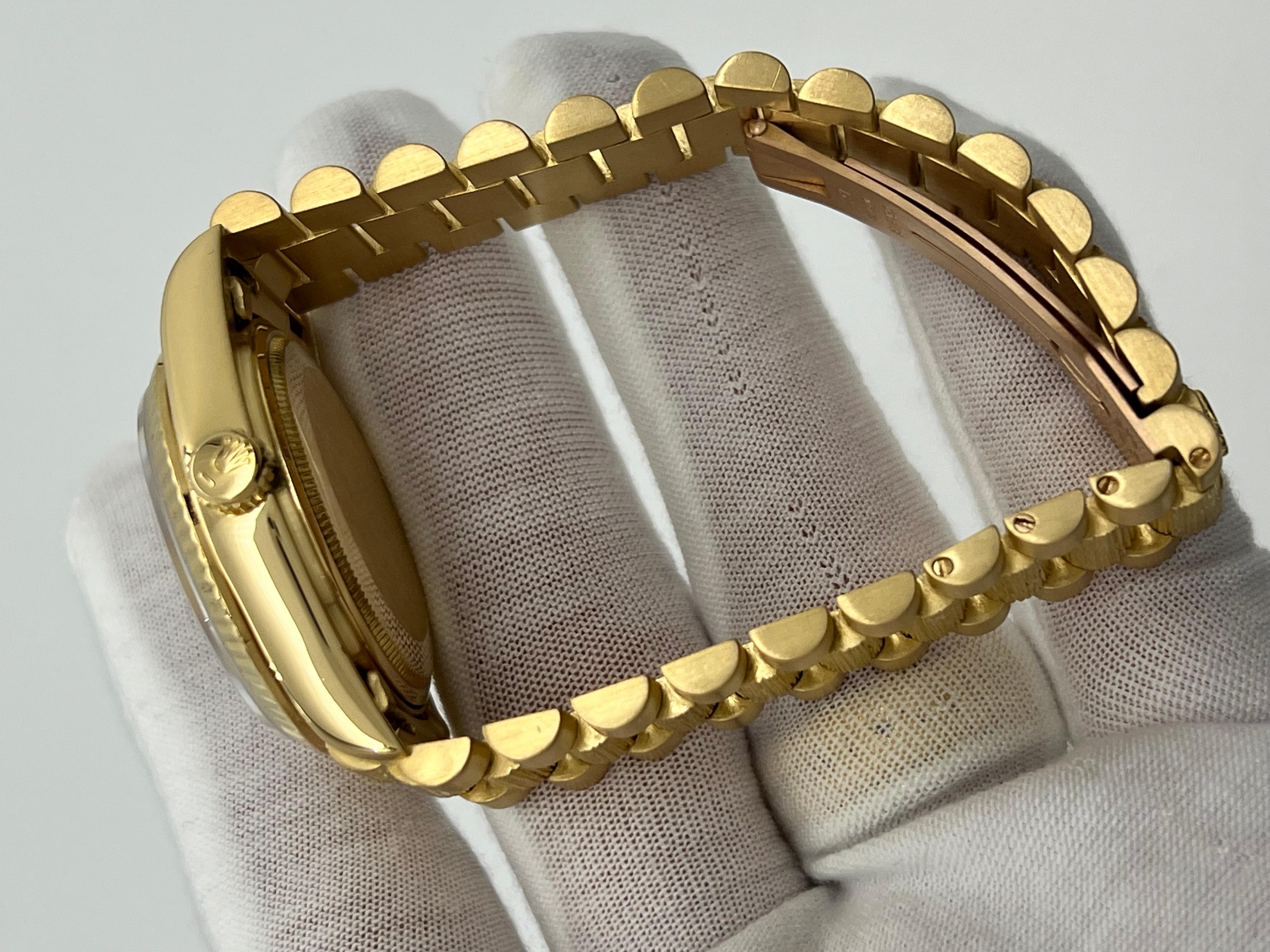 Style Number: 18078



Serial: 6174***



Year: 1979

 

Model: Rolex President Day Date 

 

Case Material: 18K Yellow Gold 

 

Band: 18K Yellow Gold 

 

Bezel: 18K Yellow Gold 

 

Dial: Wood Dial 

 

Face: Sapphire Crystal 

 

Case Size: 36mm