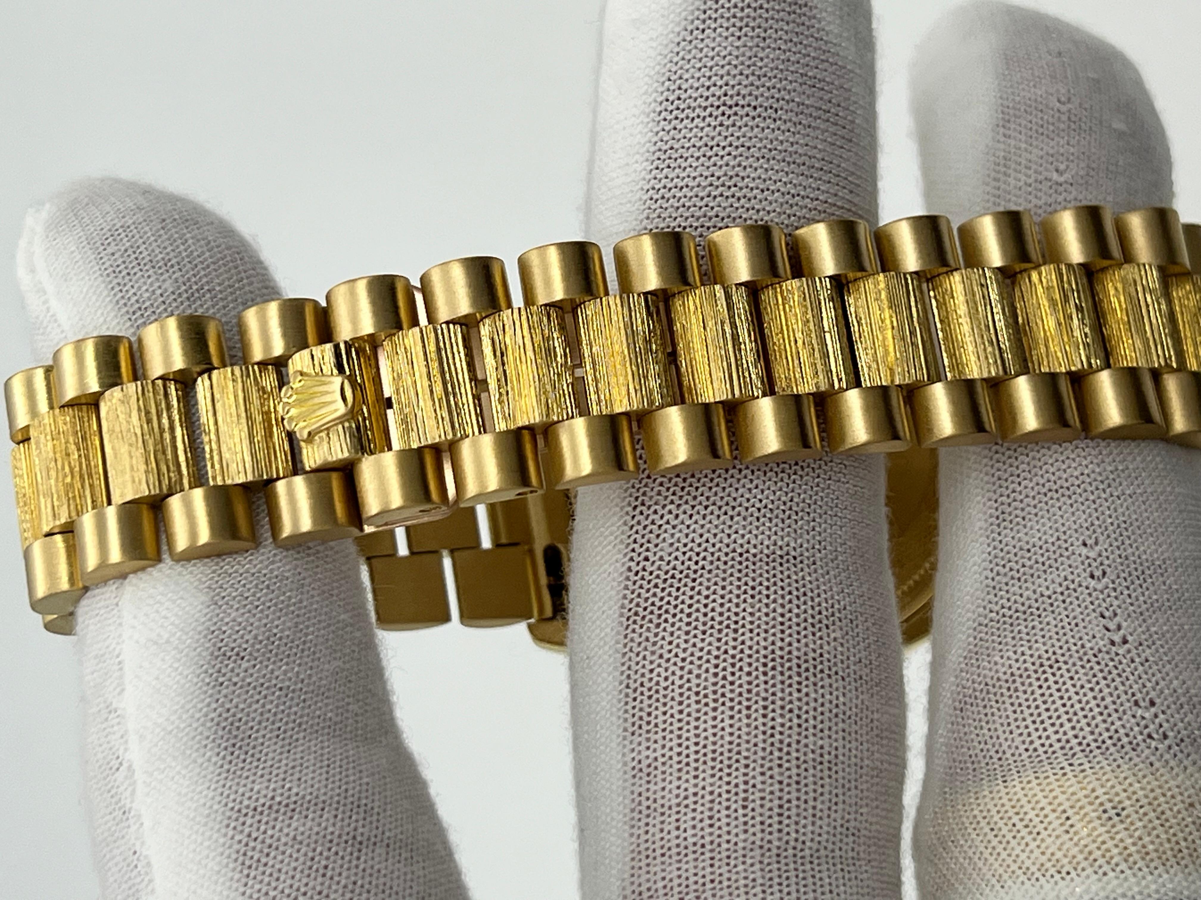 Rolex President Day Date 18078 36mm Bark Finish Wood Dial 18K Yellow Gold 2