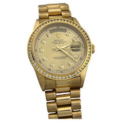 Rolex President Day Date 18078 Diamant Zifferblatt Diamant-Zifferblatt Diamant-Lünette 18K Gelbgold