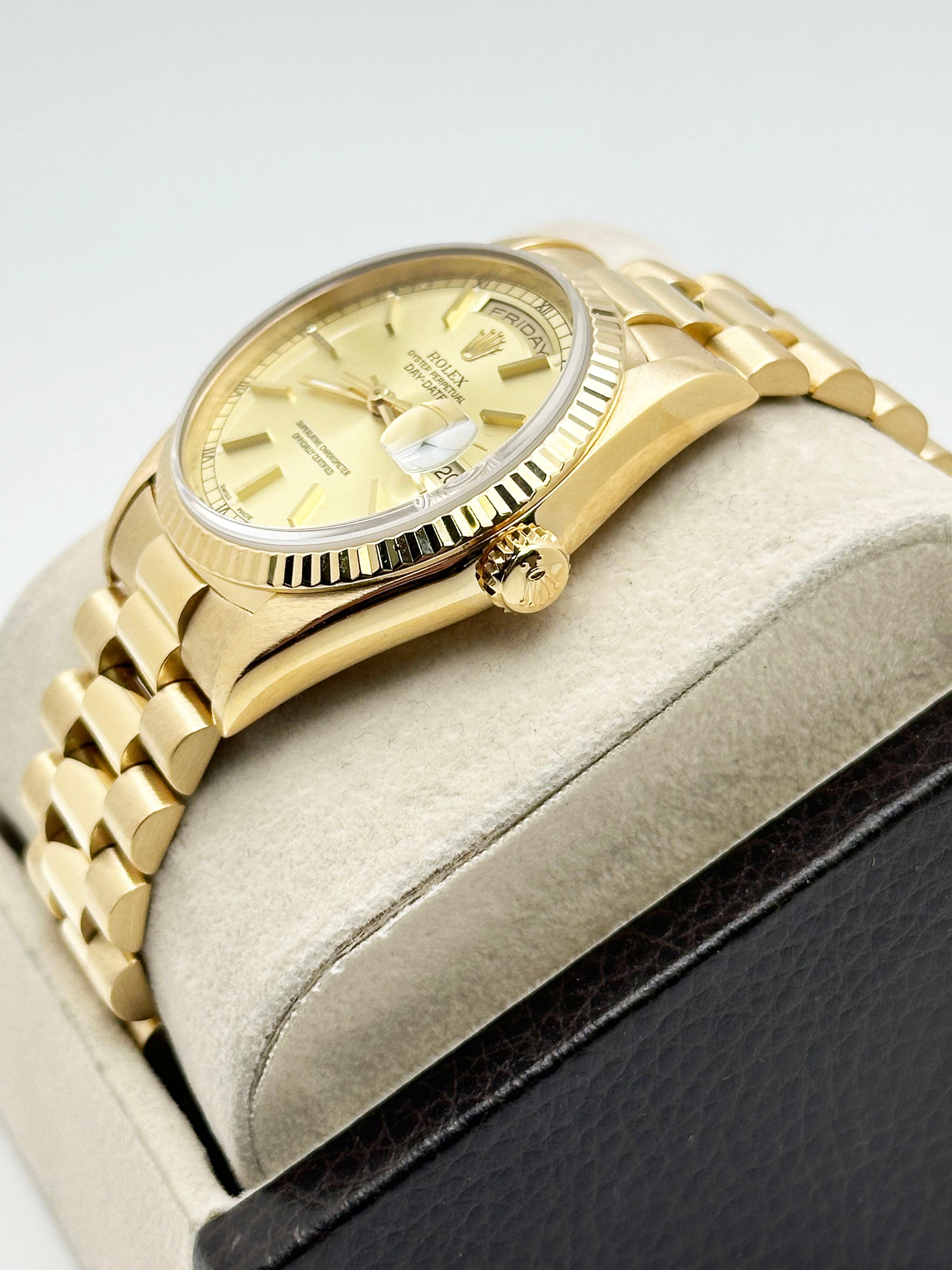 Rolex 18238 President Day Date Oro giallo 18 carati Doppio Quickset 1