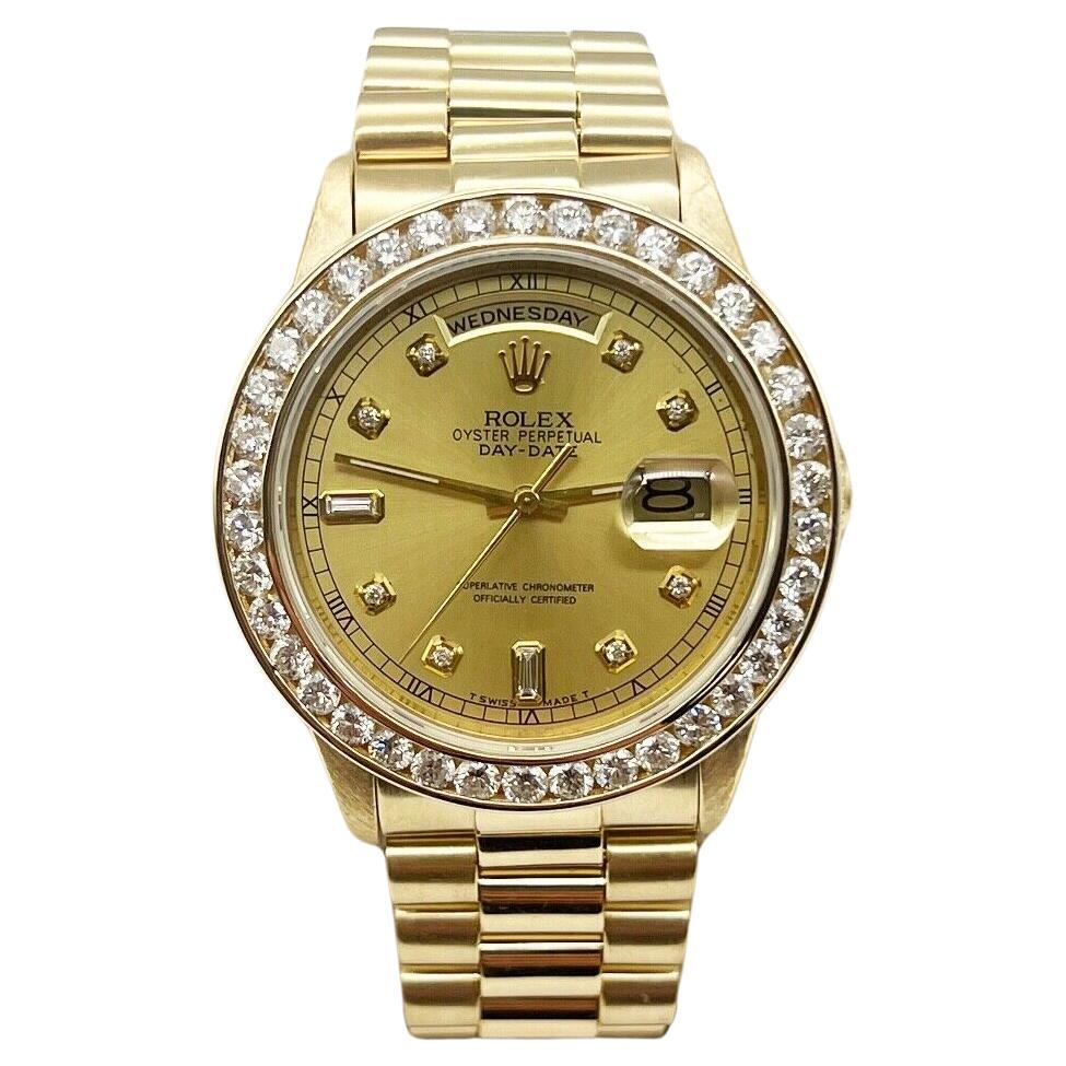 Rolex 18238 President Day Date Champagner-Diamant-Zifferblatt Diamant-Zifferblatt Diamant-Lünette 18K Gold