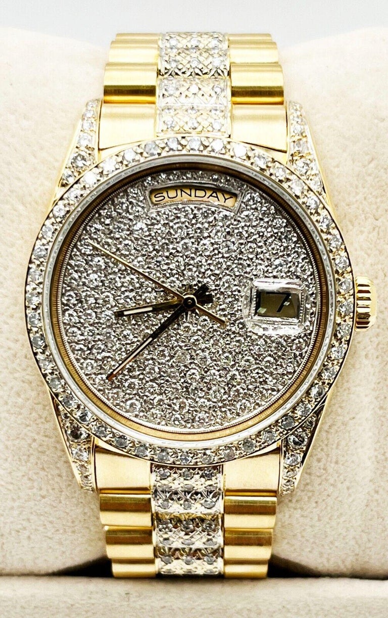 Rolex President Double Quickset 18238 Diamond Dial Bezel