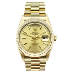 Rolex 18238 President Day Date Double Quickset 36mm Champagne 18K Gold Box Paper