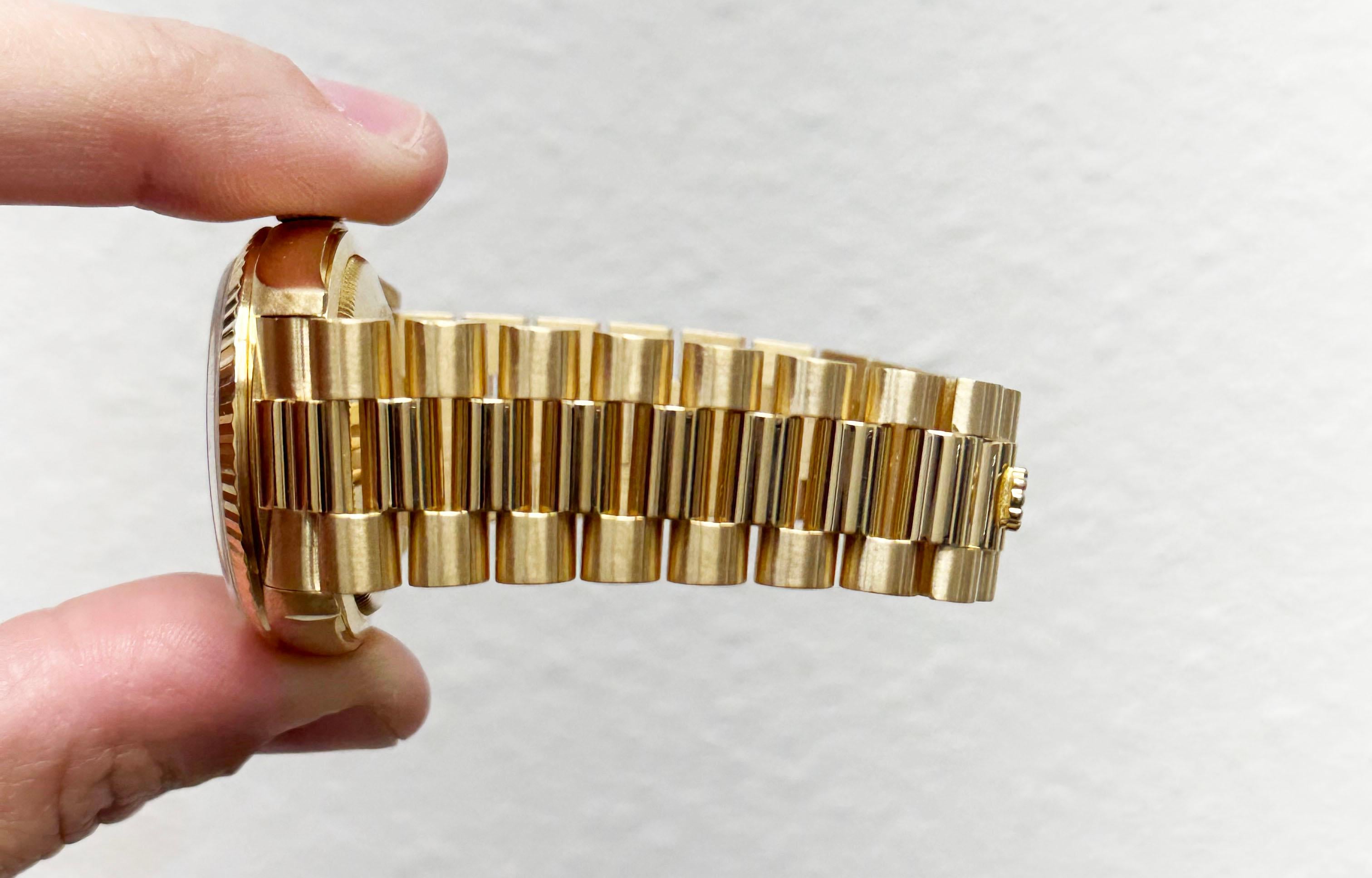 Rolex President Day Date Double Quickset 18238 Champagner-Zifferblatt 18K Gold Box Papier 5