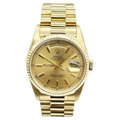 Rolex President Day Date Double Quickset 18238 Champagner-Zifferblatt 18K Gold Box Papier