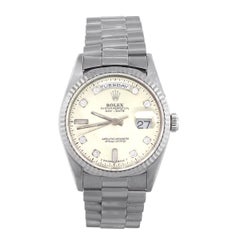 Rolex 18239 Day-Date 18 Karat White Gold Diamond Dial Watch