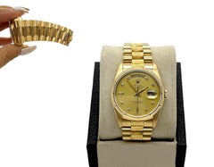 Rolex Day Date President 18248 Bark Champagne Original Diamond Dial 18K Gold
