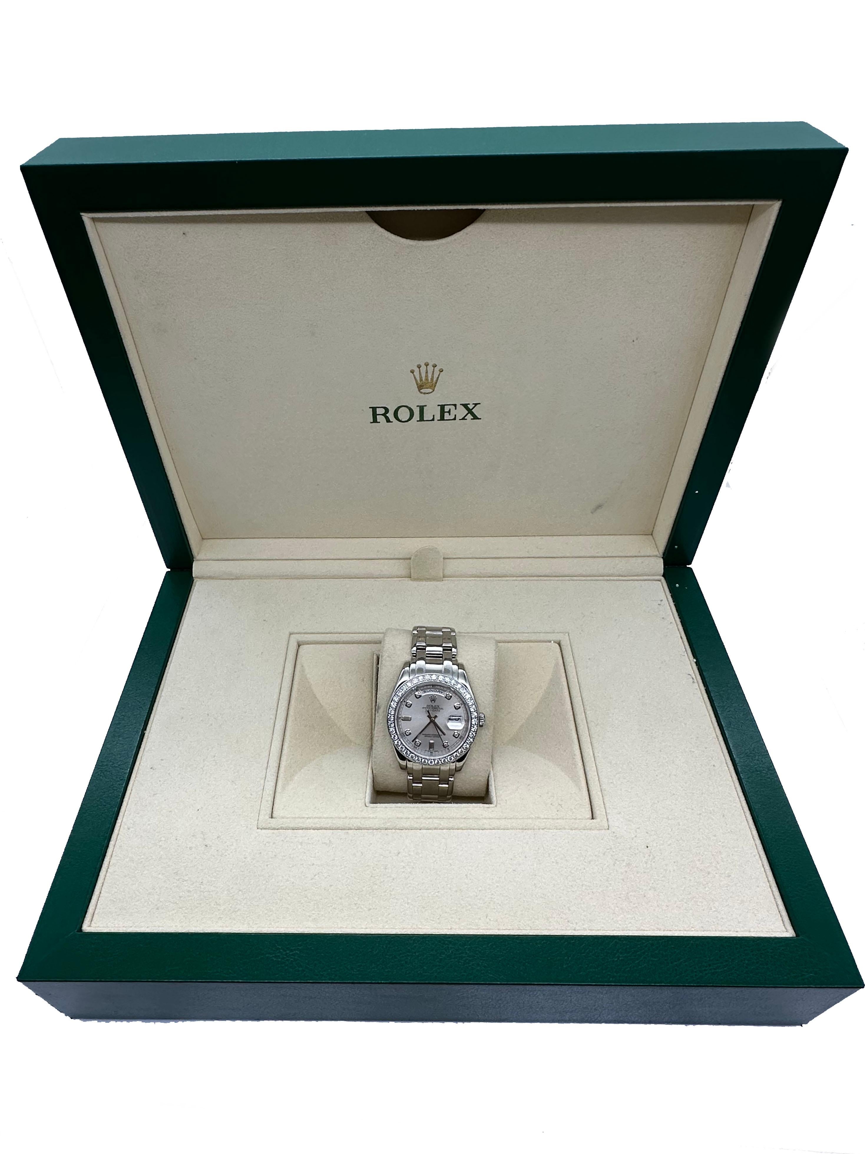 Rolex 18946 Day Date Platin Masterpiece 39mm Fabrik Diamant Lünette & Zifferblatt 2