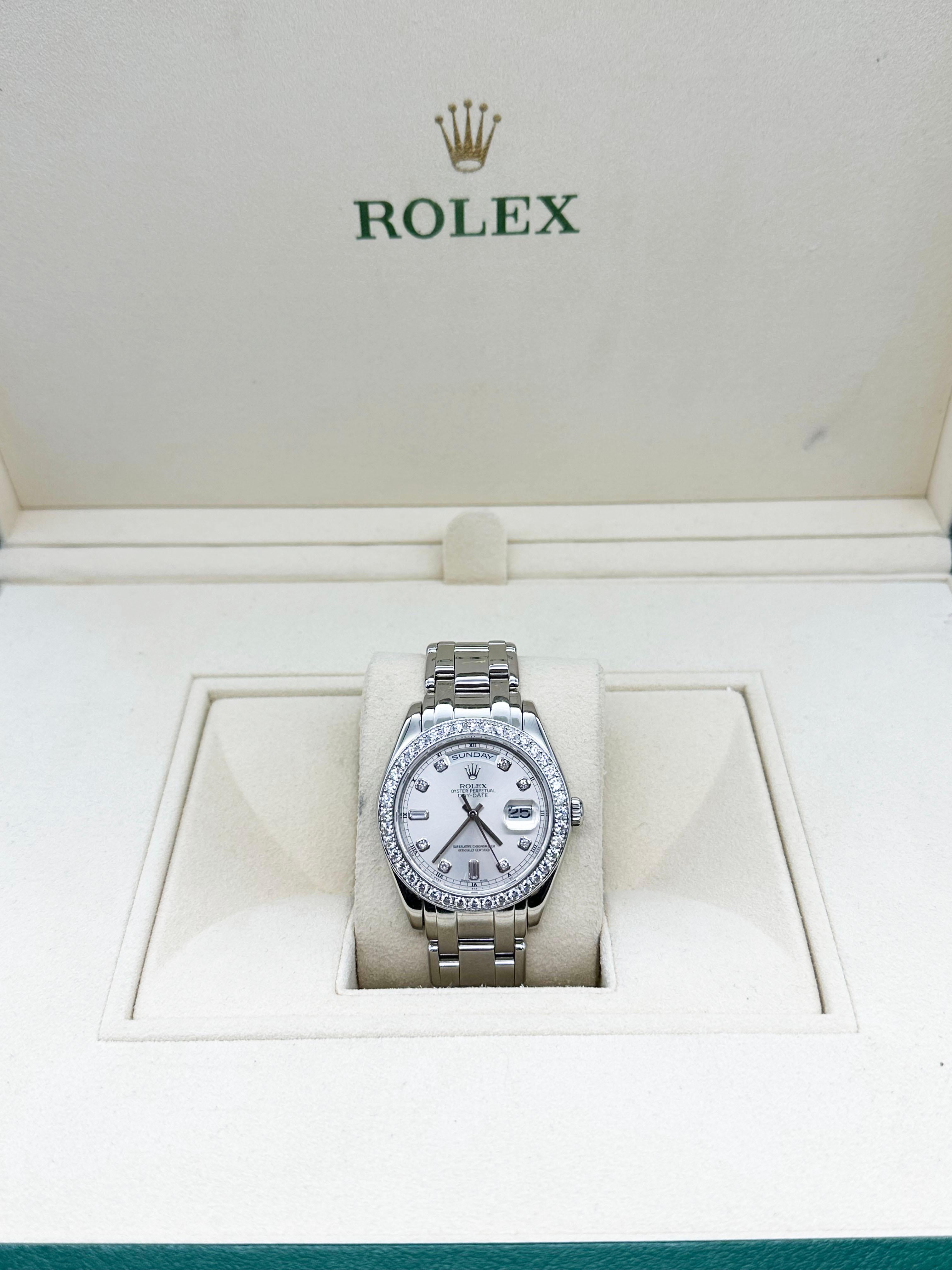 Rolex 18946 Day Date Platin Masterpiece 39mm Fabrik Diamant Lünette & Zifferblatt 3
