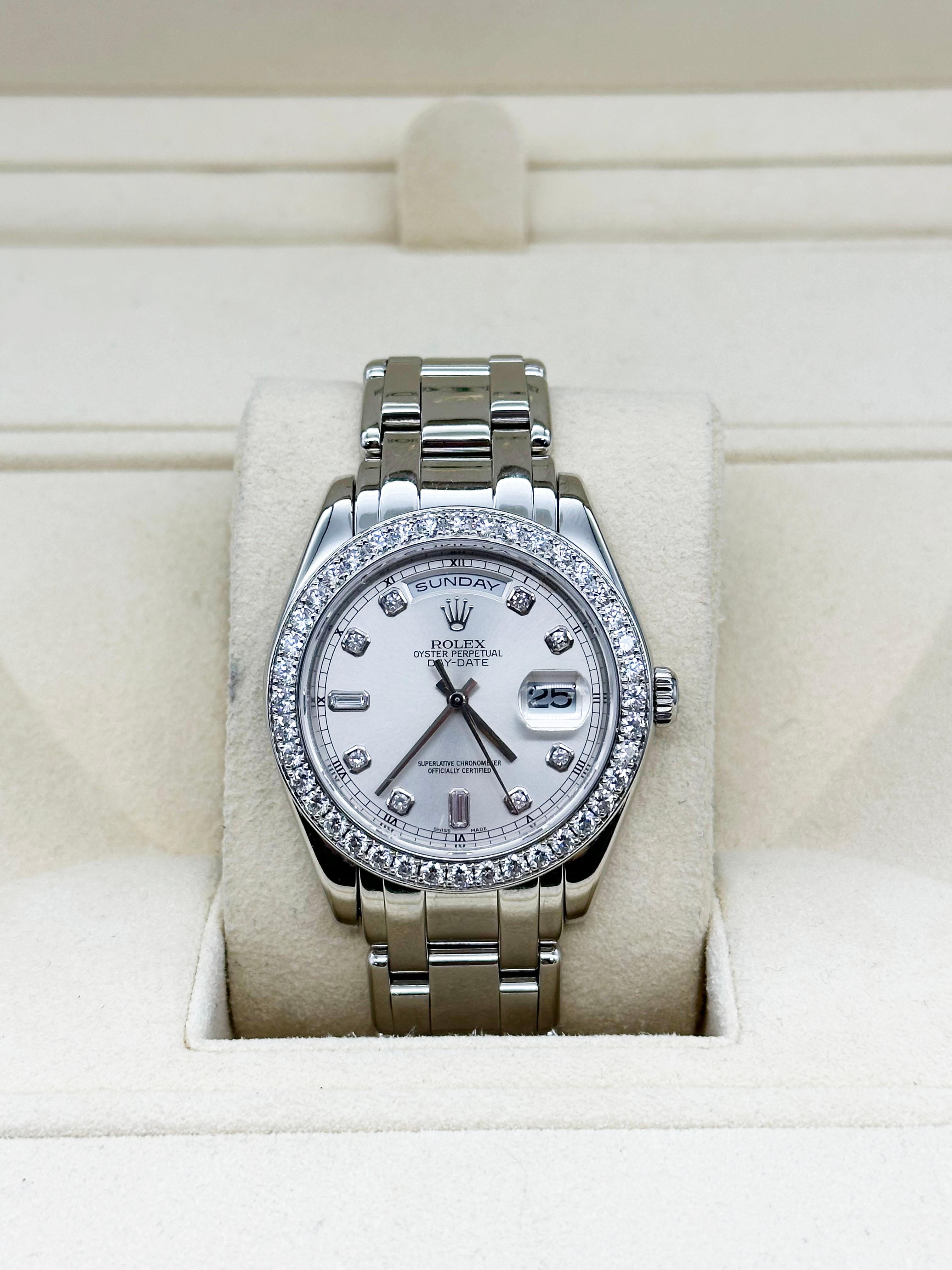 Rolex 18946 Day Date Platin Masterpiece 39mm Fabrik Diamant Lünette & Zifferblatt 4