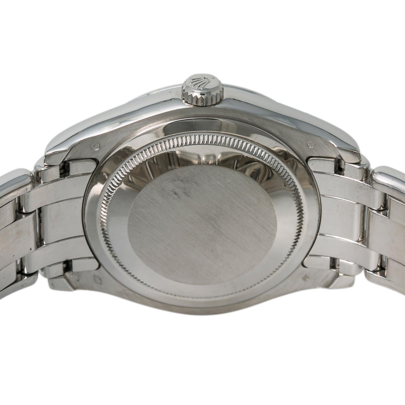 Contemporary Rolex 18946 Day-Date Platinum Masterpiece Tahitian MOP Mens Automatic Watch 39mm For Sale