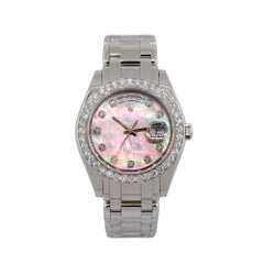 Rolex 18946 Platinum Masterpiece Mother of Pearl Dial Watch