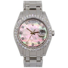 Rolex 18946 Platinum Masterpiece Mother of Pearl Dial Watch