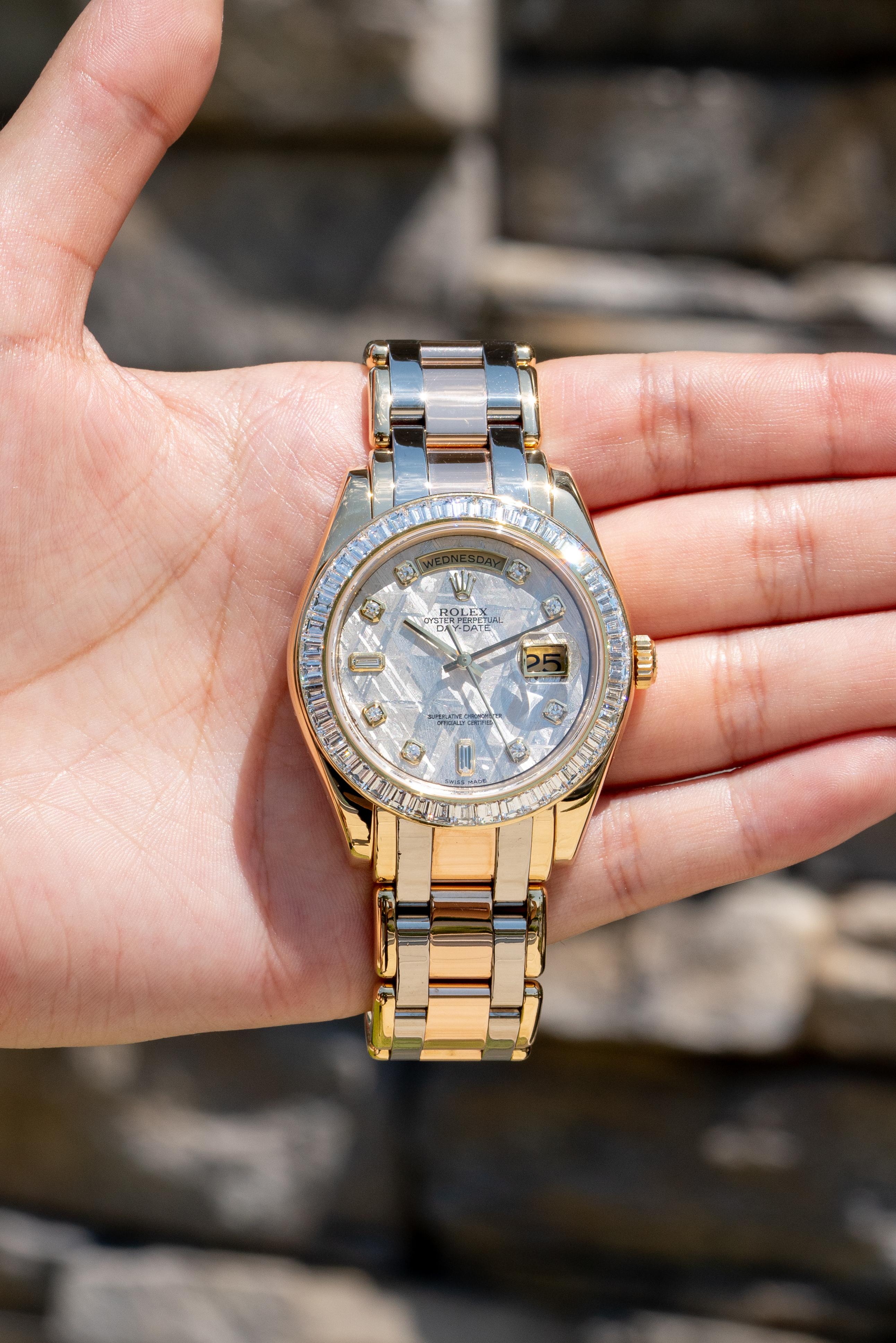 Rolex 18958BR Day-Date 18k Tridor Meteorite Dial Masterpiece Watch For Sale 1