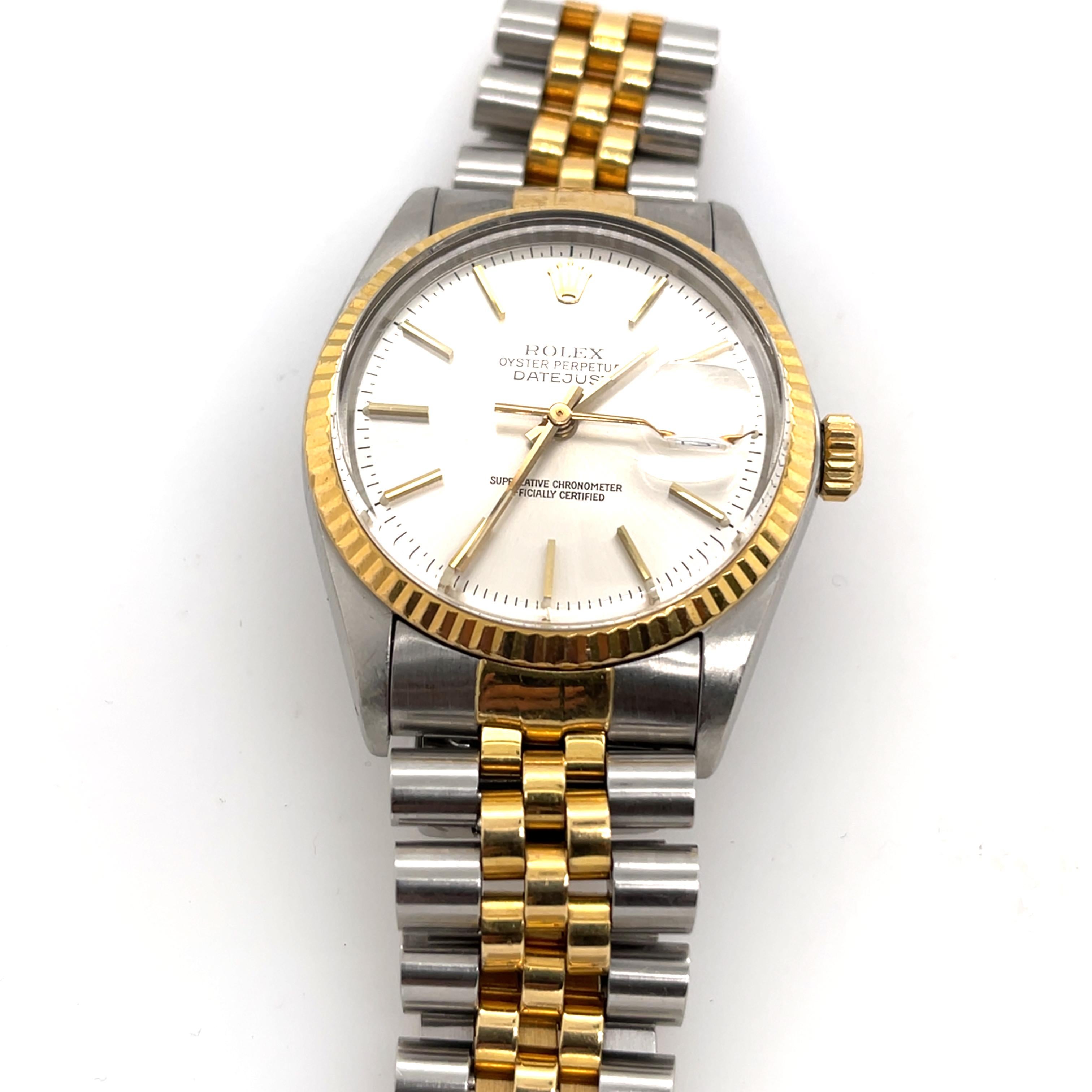 Rolex 18ct Yellow Gold Stainless Steel Datejust 62523H Men's Wristwatch For Sale 1
