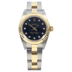 Rolex 18k and Steel ladies Automatic Factory Black Diamond Dial