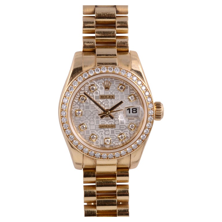 Rolex 18K Diamond Datejust Ladies Wrist Watch For Sale at 1stDibs