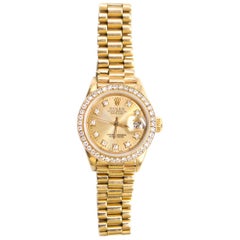 Used Rolex 18 Karat Diamond Oyster Perpetual Datejust Watch