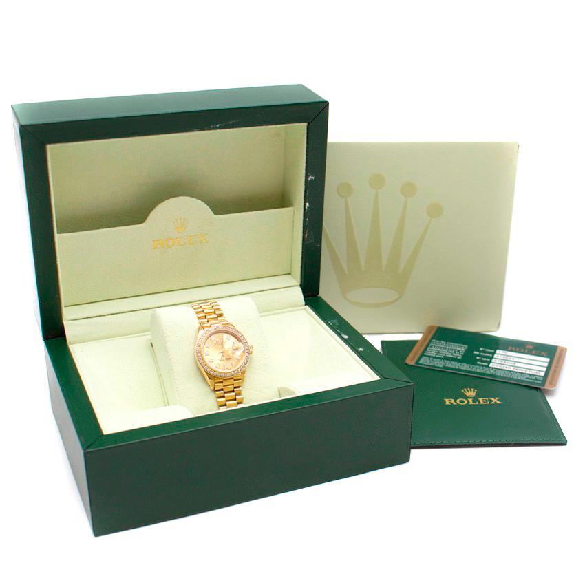 Rolex 18 Karat Diamond Oyster Perpetual Datejust Watch In Good Condition In London, GB